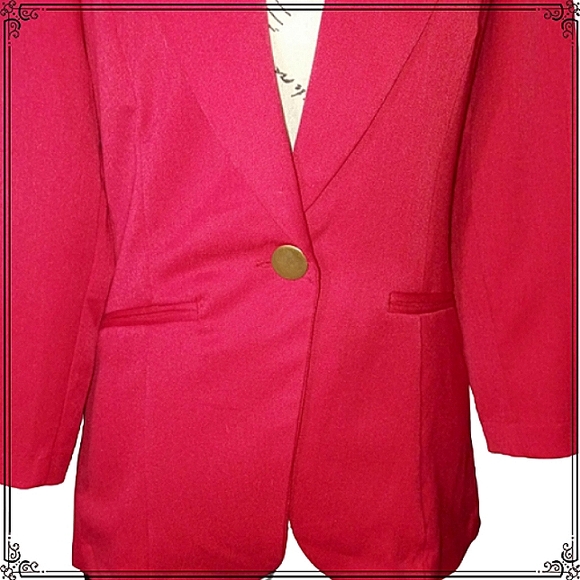Stoosh Red Jersey Y2K Blazer Size Med - Picture 6 of 12